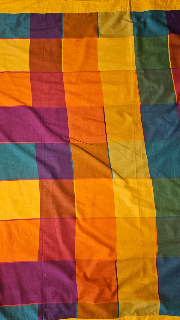 Stripe and Check multi colored saree