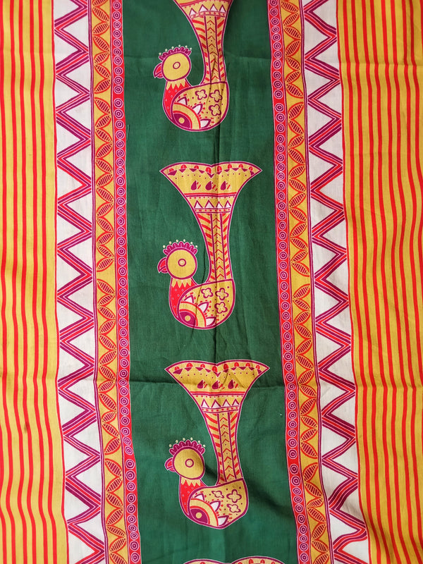 Parrot stripe saree