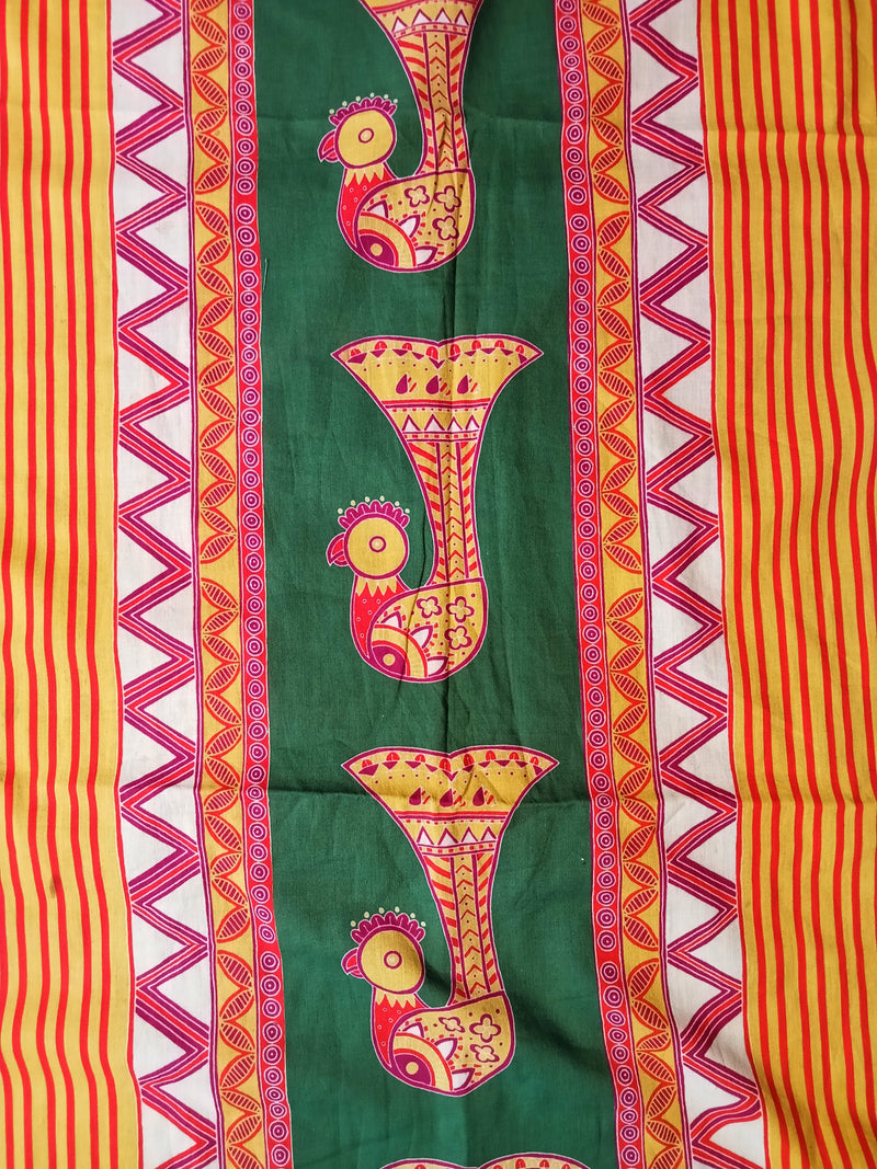 Parrot stripe saree