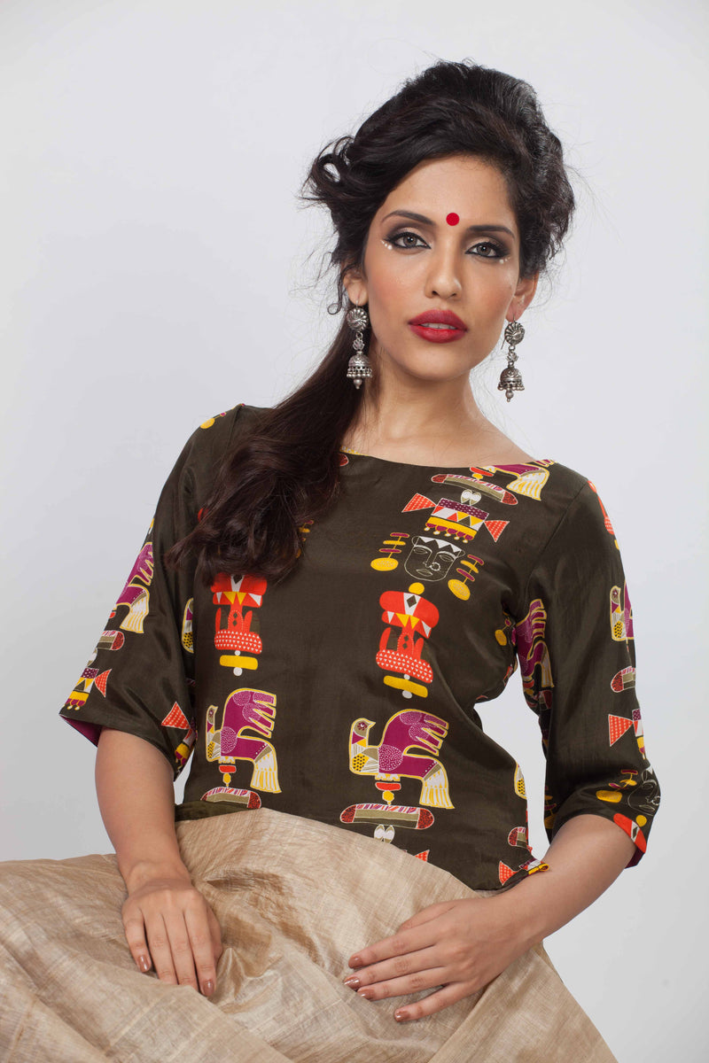 Mehendi Totem Crop top