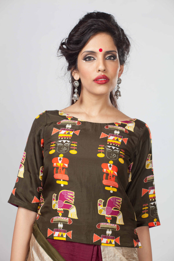 Mehendi Totem Crop top