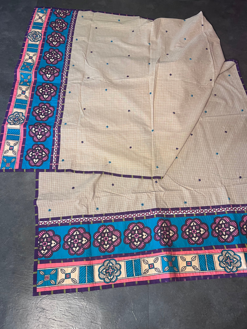 Biscuit handloom embroidered dupatta