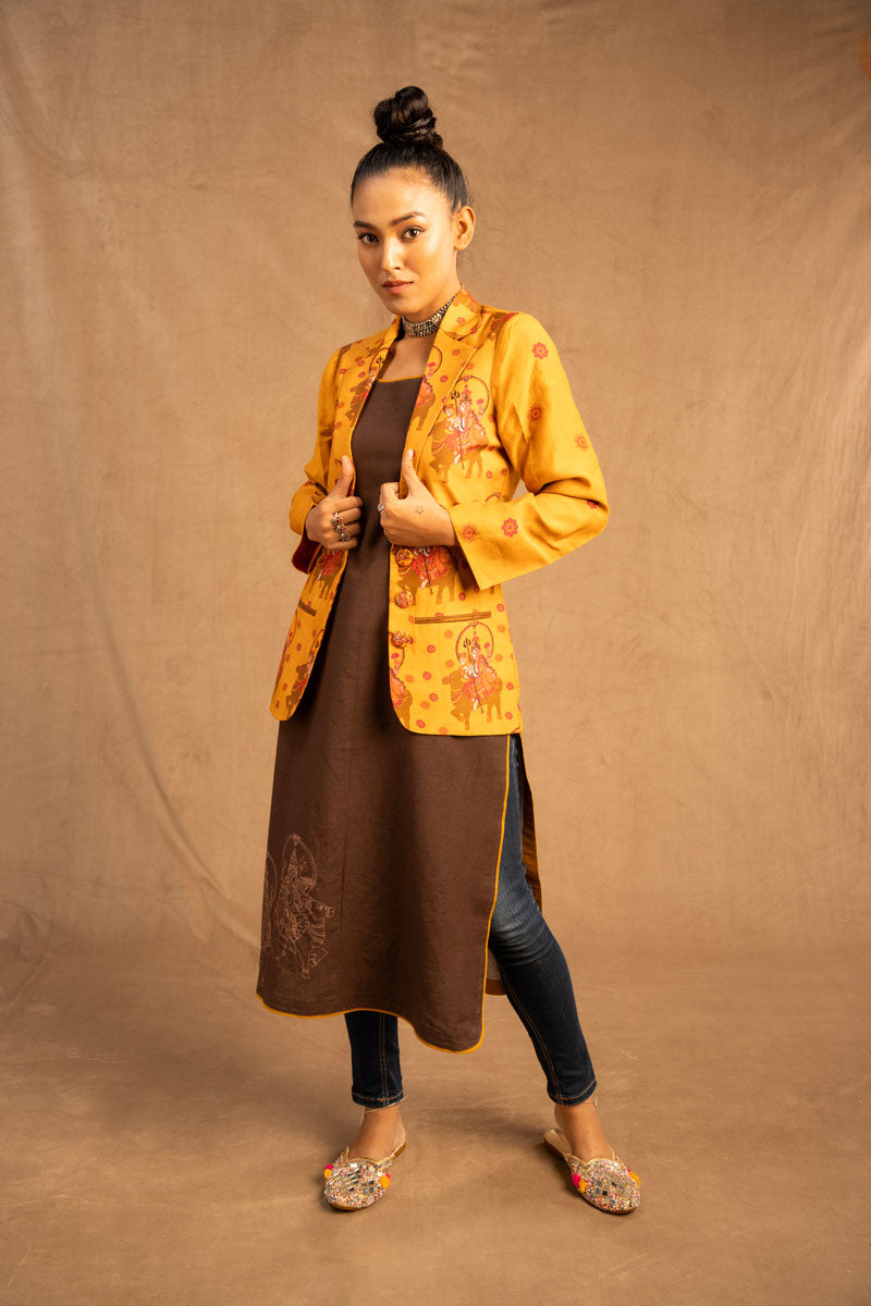 Kailasa  jacket + Kurti - yellow (Set of 2)