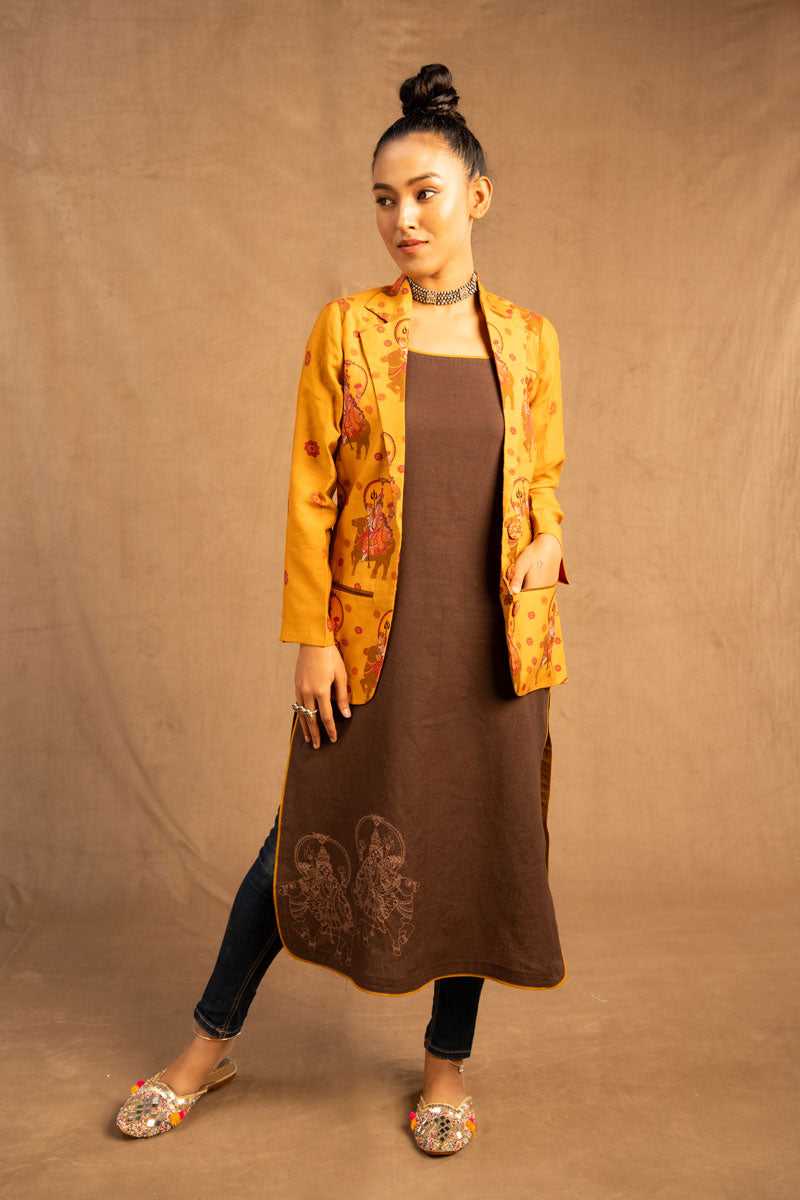 Ardhanarishwara kurti brown