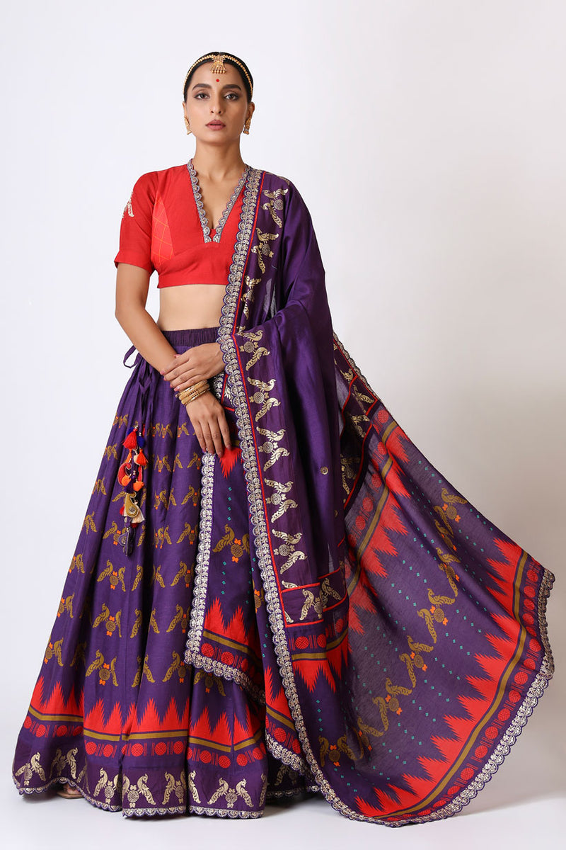 PRATEETI PURPLE LEHENGA ( SET OF 3)