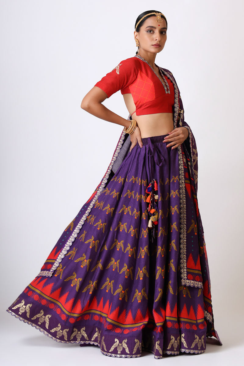 PRATEETI PURPLE LEHENGA ( SET OF 3)