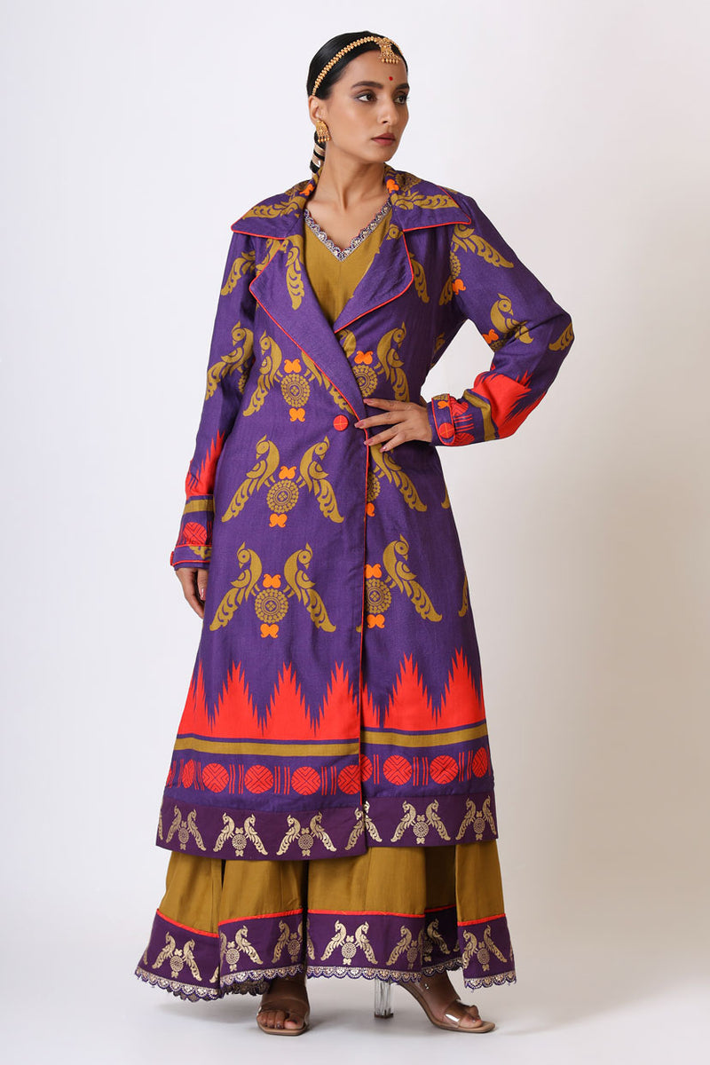 PRATEETI PURPLE TRENCH COAT