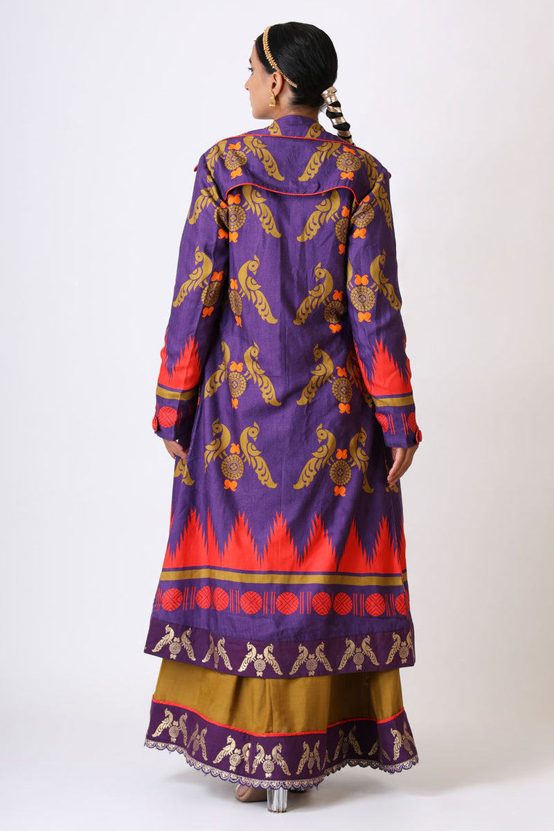 PRATEETI PURPLE TRENCH COAT