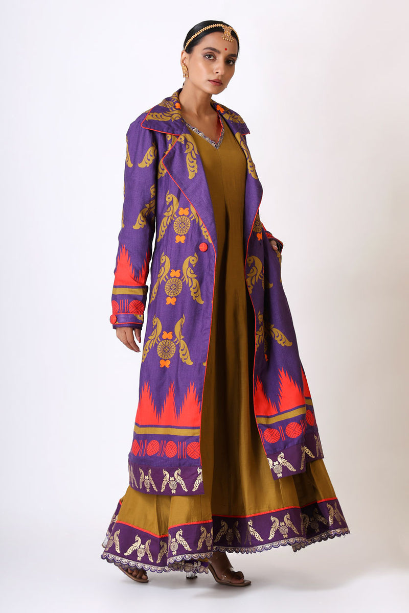 PRATEETI PURPLE TRENCH COAT