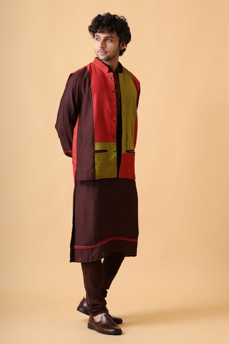 PRITHVI CHESTNUT SET (kurta + churidar)