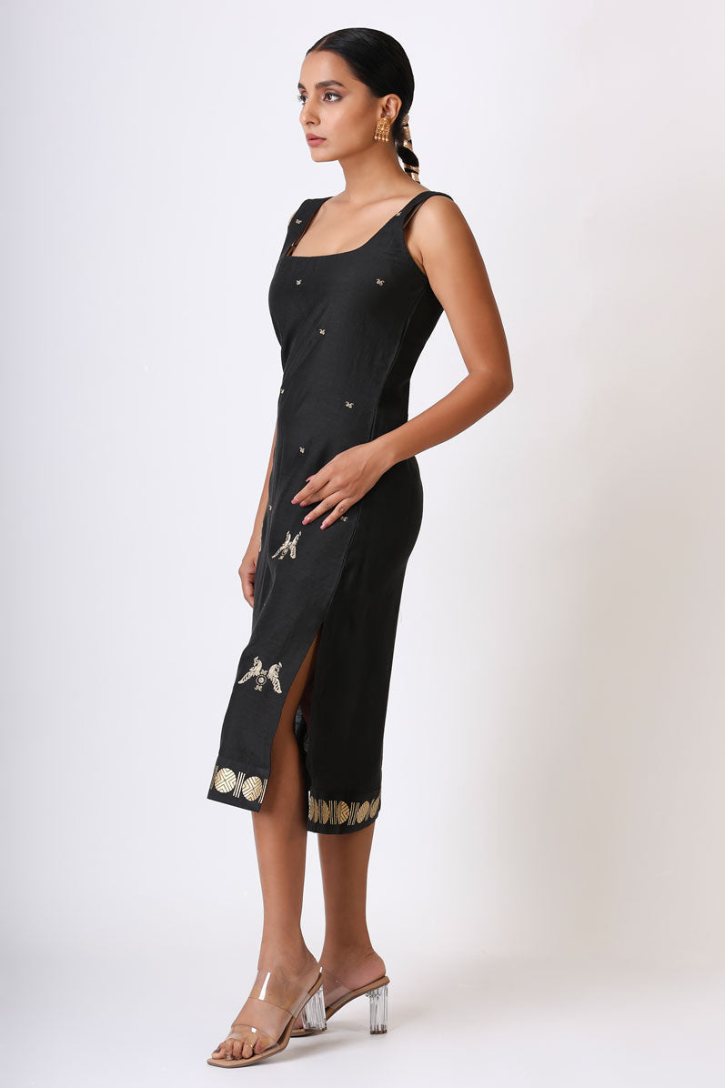 LITTLE BLACK EMBROIDERED MAYIL DRESS