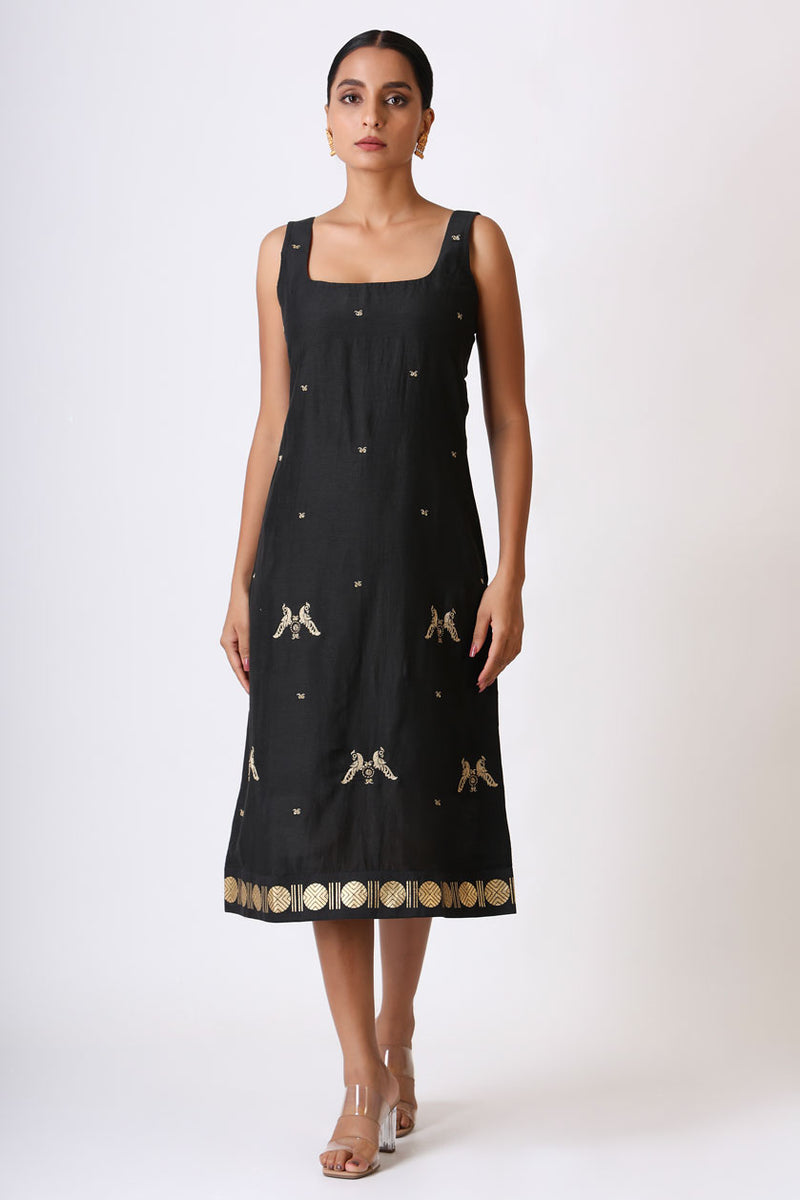 LITTLE BLACK EMBROIDERED MAYIL DRESS