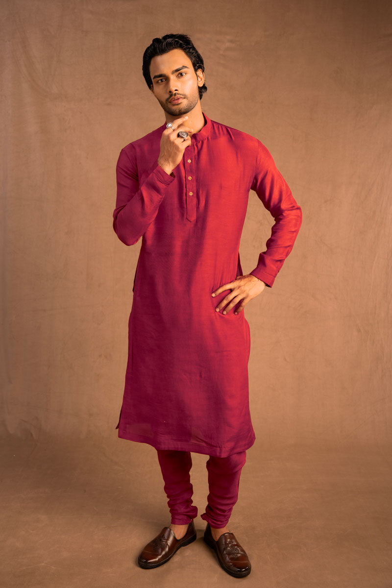 Trishula set of 3  Maroon ( kurta + churidar + jacket )