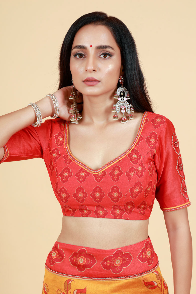 Kusum red blouse