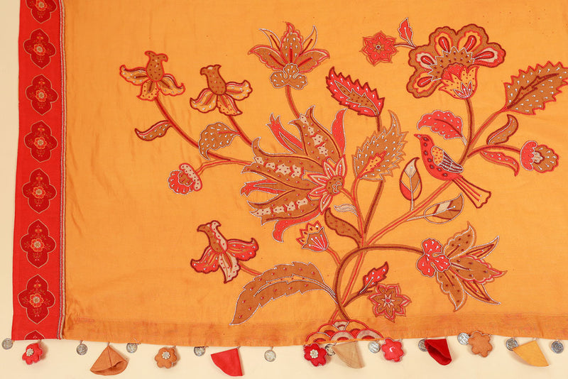 LAHARI HALDI HAND EMBROIDERED + PRINT SAREE