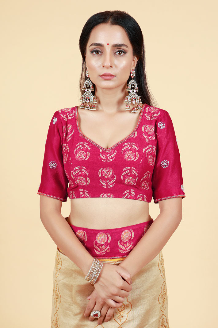 Sugandhikā Maroon blouse