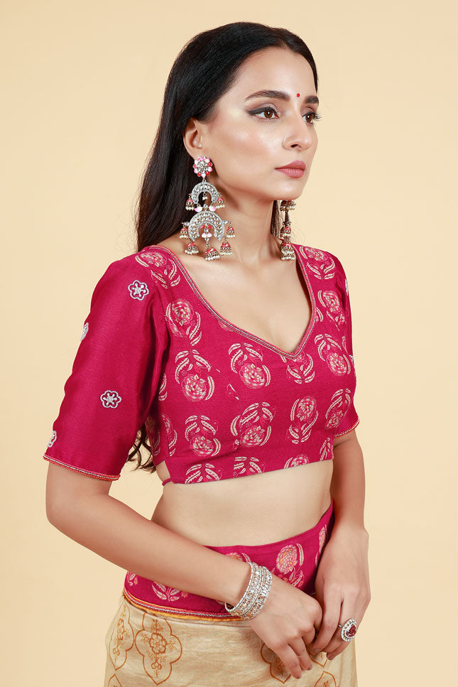 Sugandhikā Maroon blouse