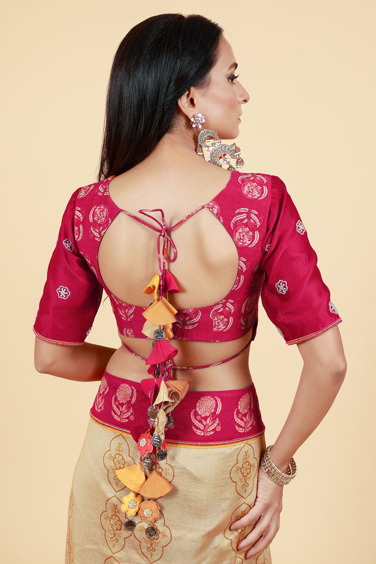 Sugandhikā Maroon blouse