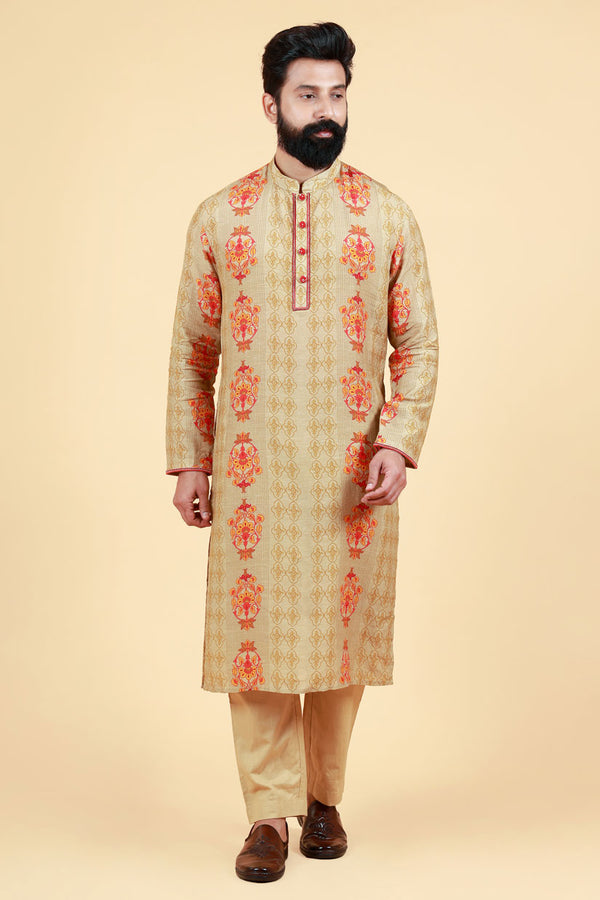 VIDYUT BEIGE KURTA+ PANT SET