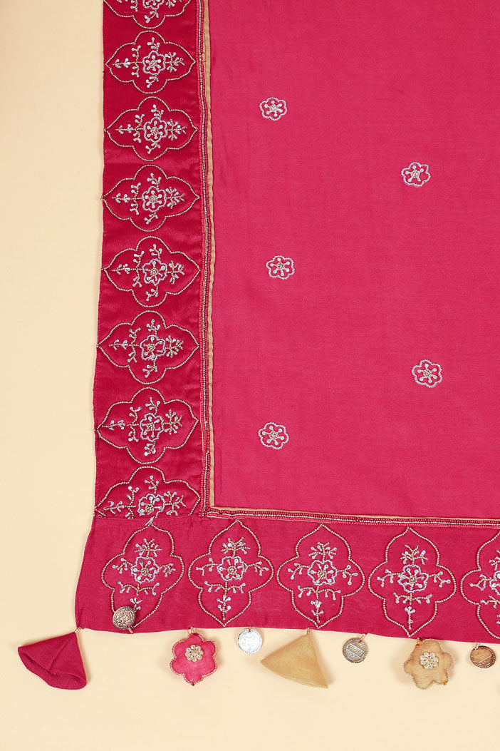 LAHARI MAROON HAND EMBROIDERED SAREE