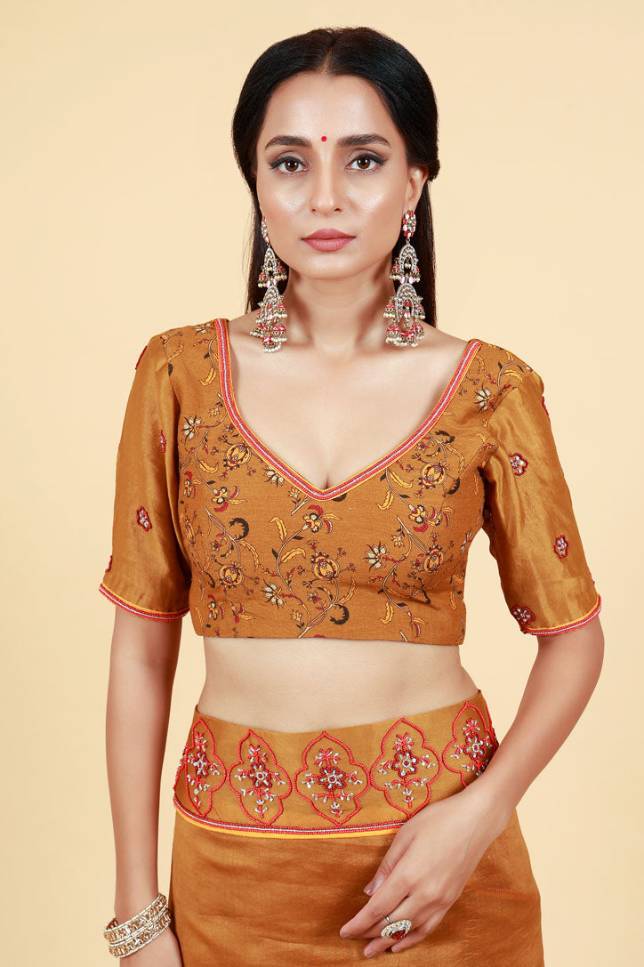 Sugandhikā Olive blouse