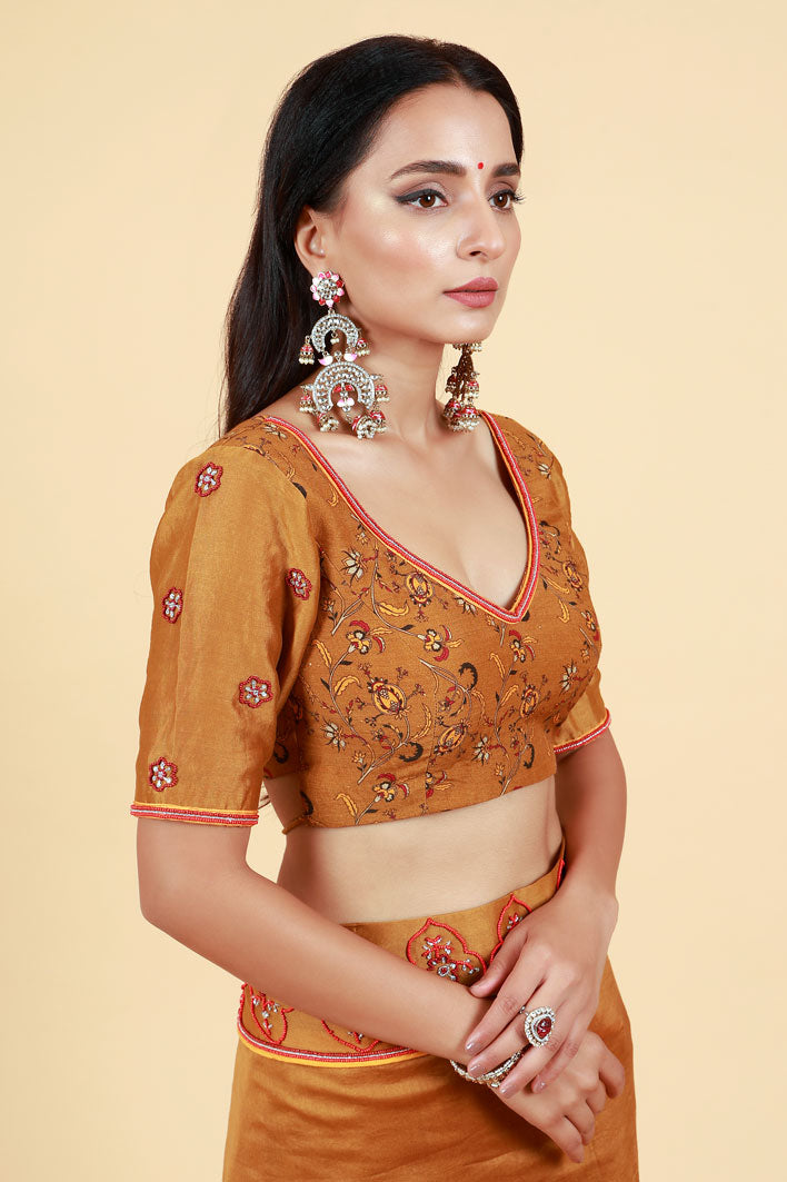 Sugandhikā Olive blouse