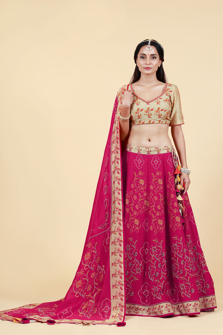 MALIKA MAROON LEHENGA SET (set of 3)