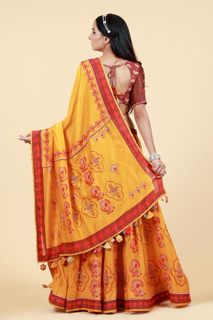 MALIKA HALDI LEHENGA SET (set of 3)