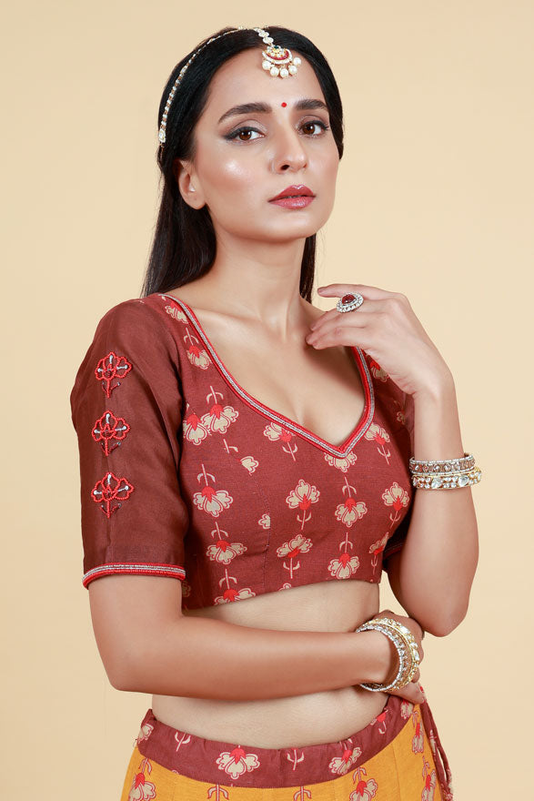 Kusum brown blouse