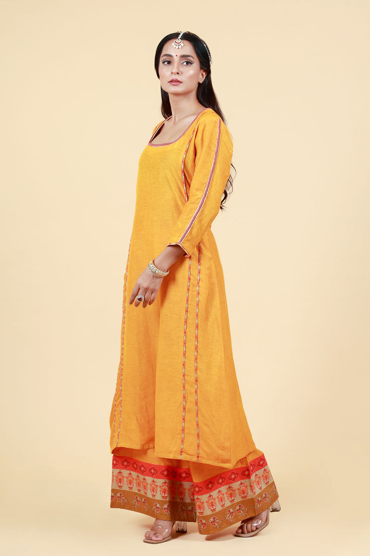 RASALA HALDI KURTA PALAZZO + DUPATTA SET