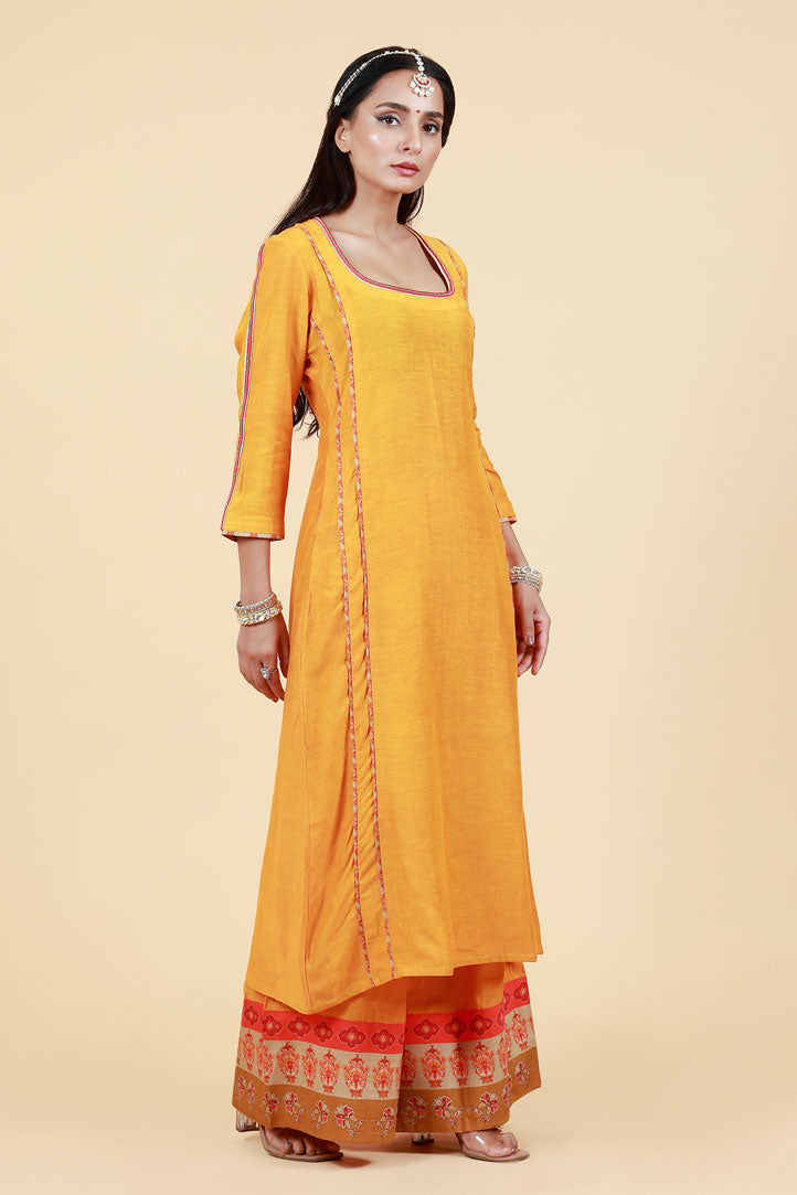 RASALA HALDI KURTA PALAZZO + DUPATTA SET