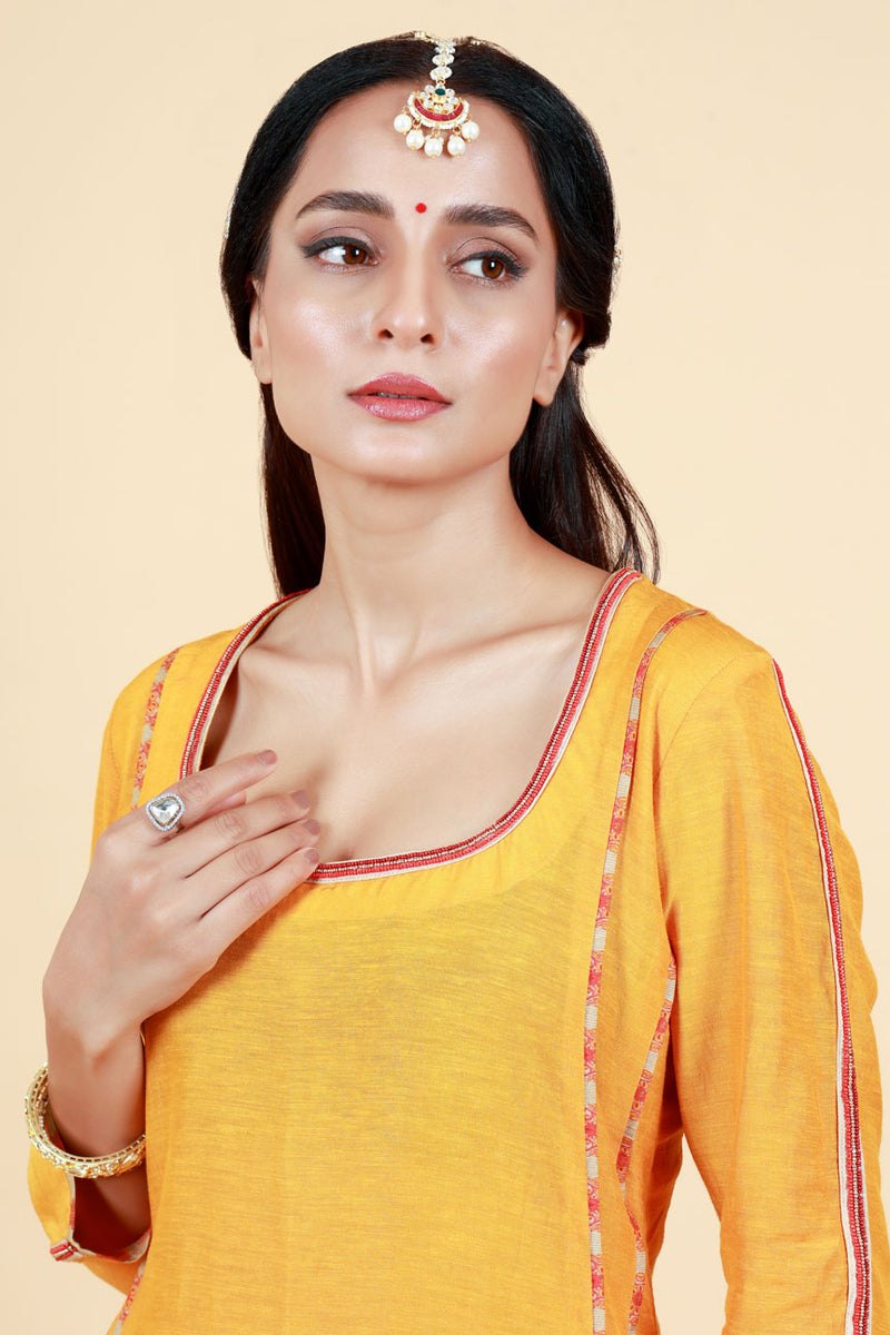 RASALA HALDI KURTA PALAZZO + DUPATTA SET