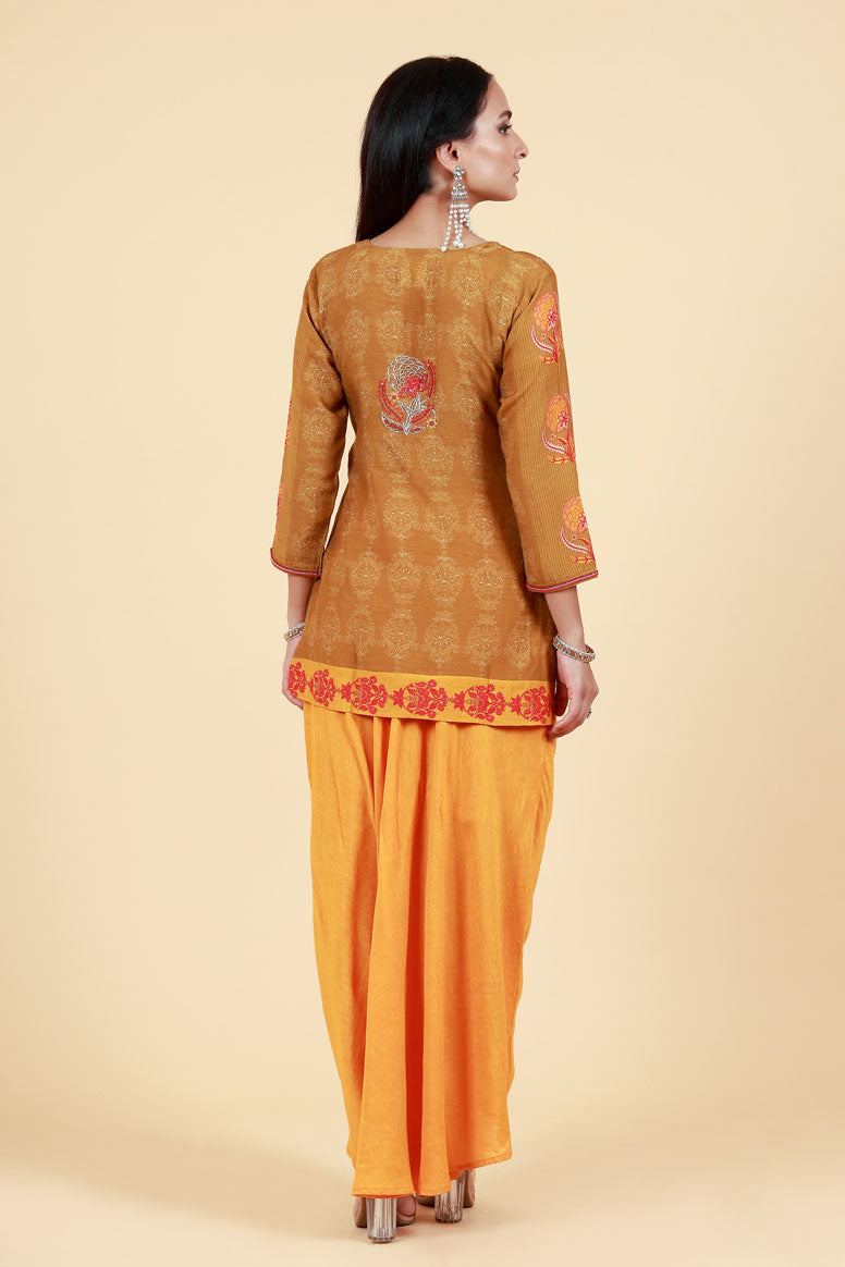 NAVIKA HALDI DHOTI SKIRT+ KURTA SET