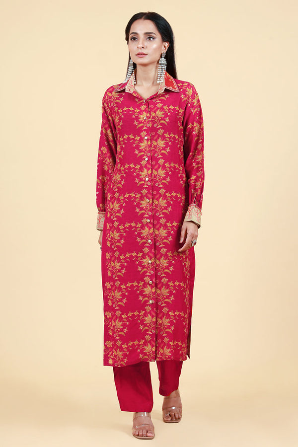 TARUNI MAROON KURTA + PANT SET