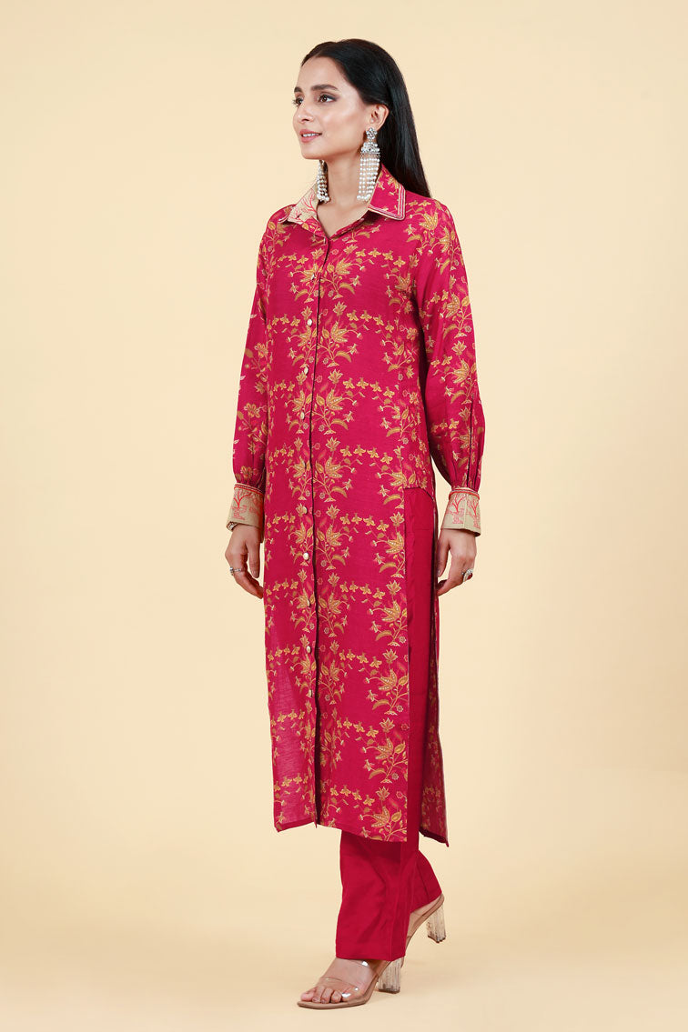 TARUNI MAROON KURTA + PANT SET