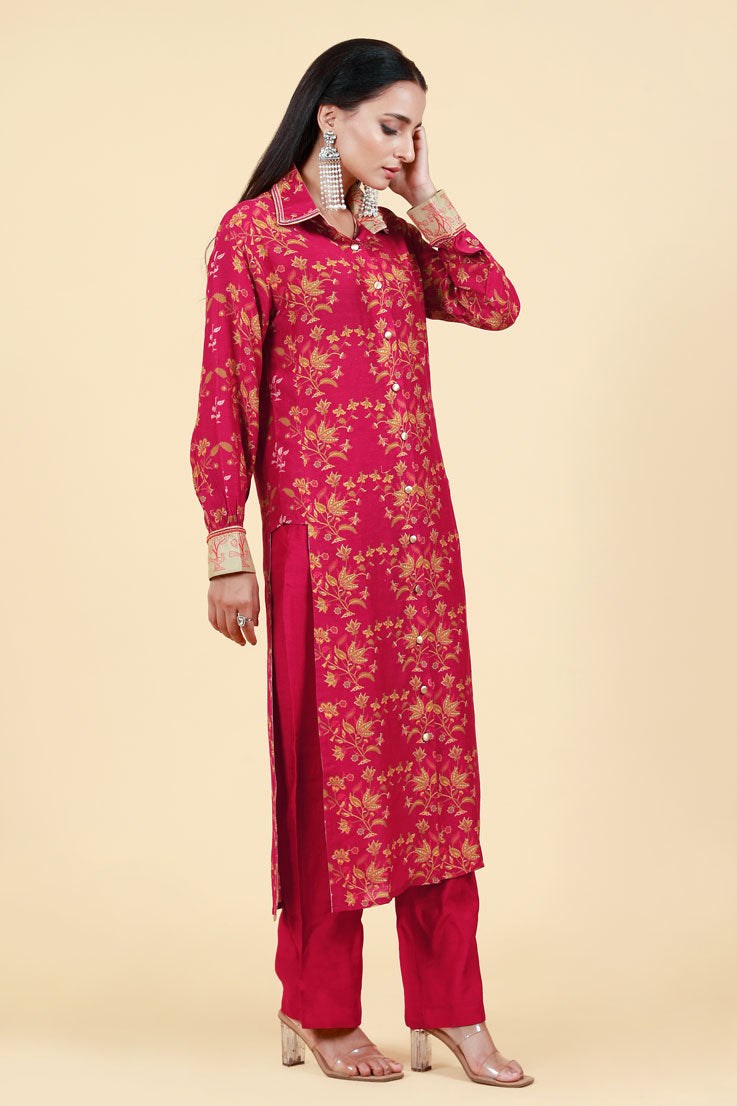 TARUNI MAROON KURTA + PANT SET