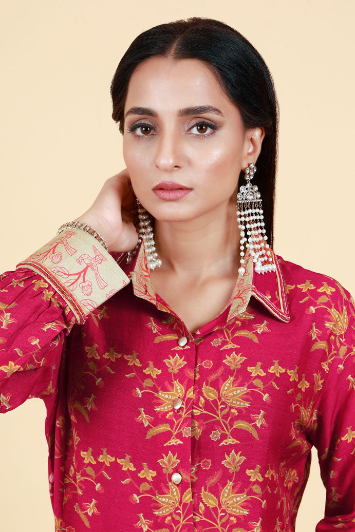 TARUNI MAROON KURTA + PANT SET