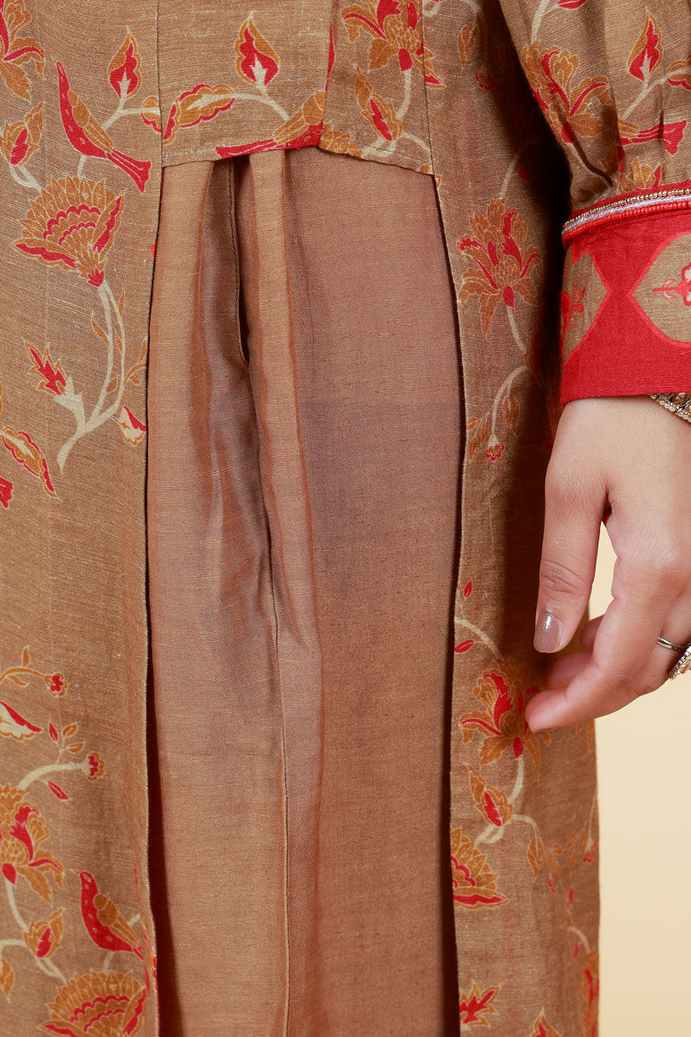 TARUNI BEIGE-GOLD KURTA + PANT SET