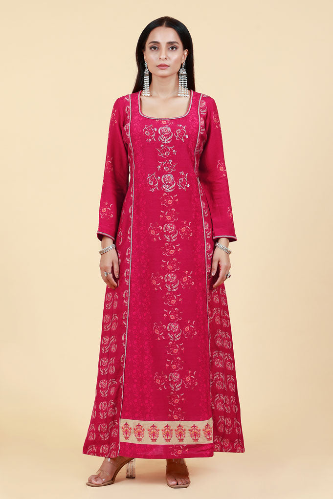 PHOOL MAROON ANARKALI DRESS