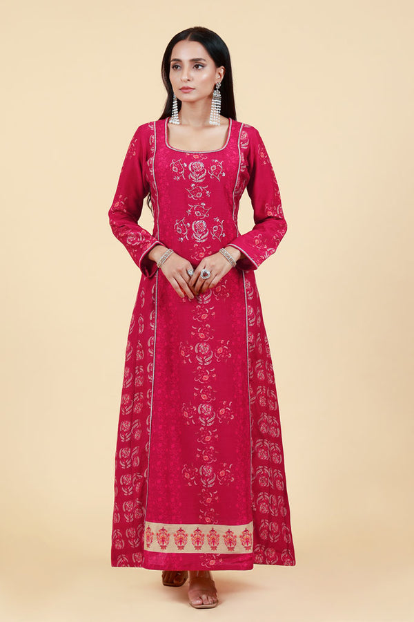 PHOOL MAROON ANARKALI DRESS