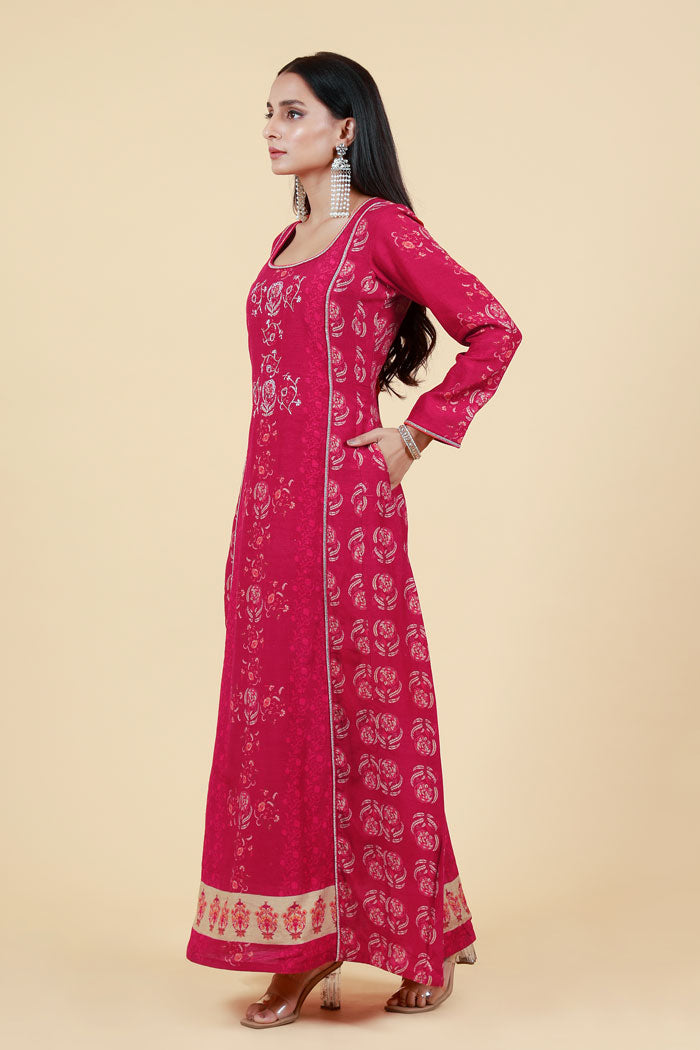 PHOOL MAROON ANARKALI DRESS