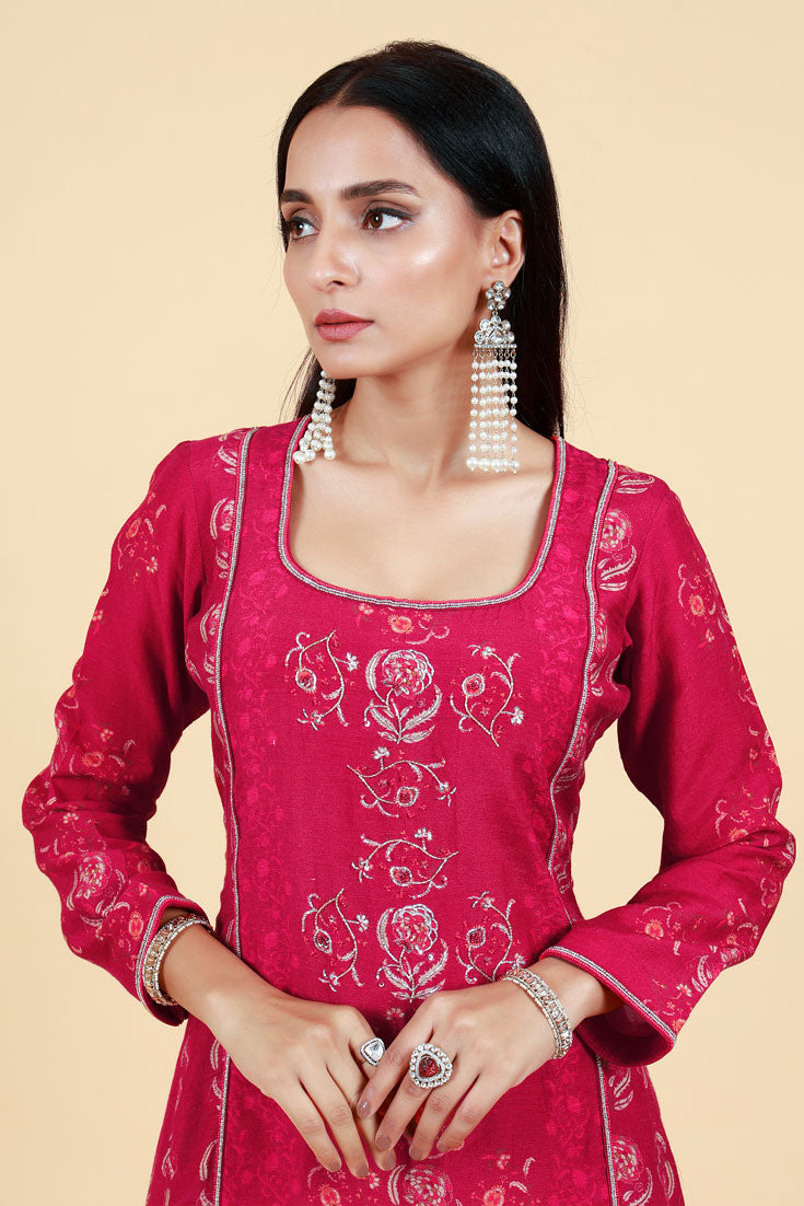 PHOOL MAROON ANARKALI DRESS