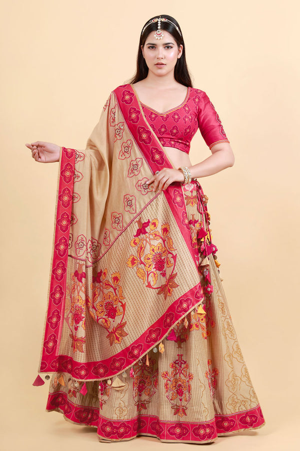 MALIKA BEIGE-GOLD LEHENGA SET (set of 3)