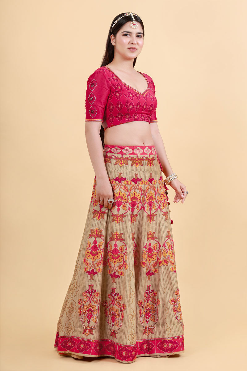 MALIKA BEIGE-GOLD LEHENGA SET (set of 3)