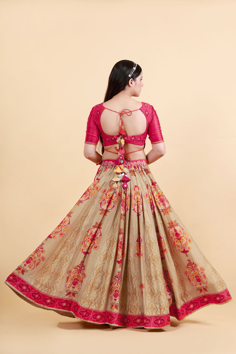 MALIKA BEIGE-GOLD LEHENGA SET (set of 3)