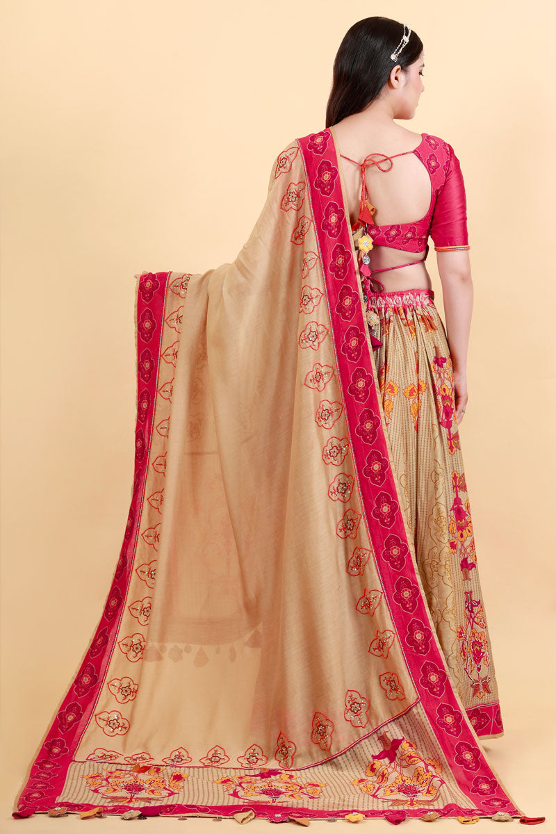 MALIKA BEIGE-GOLD LEHENGA SET (set of 3)