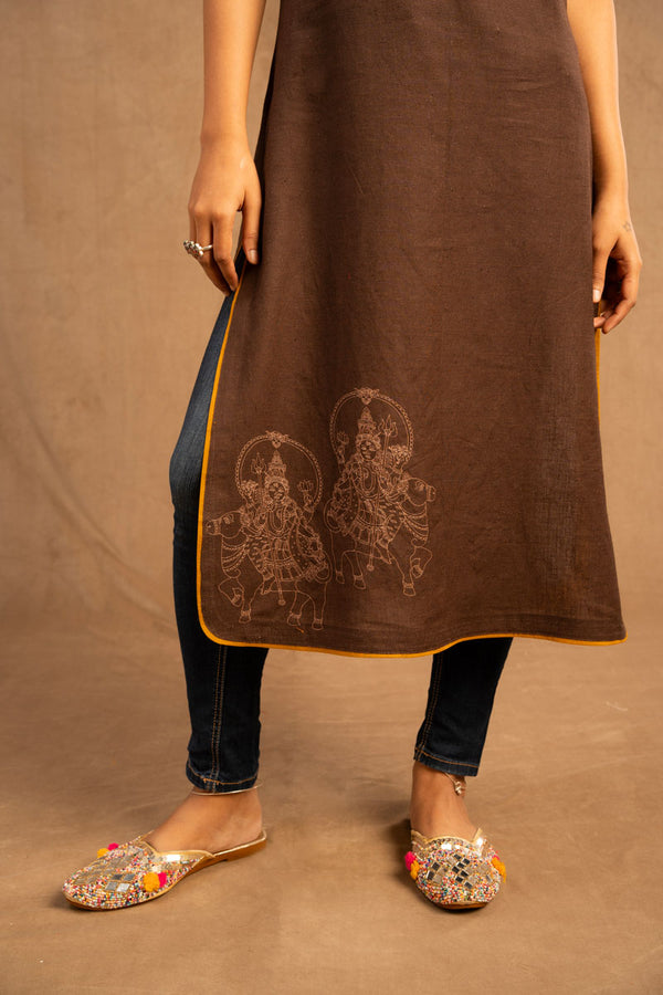 Ardhanarishwara kurti brown