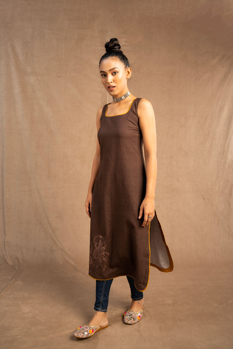 Ardhanarishwara kurti brown