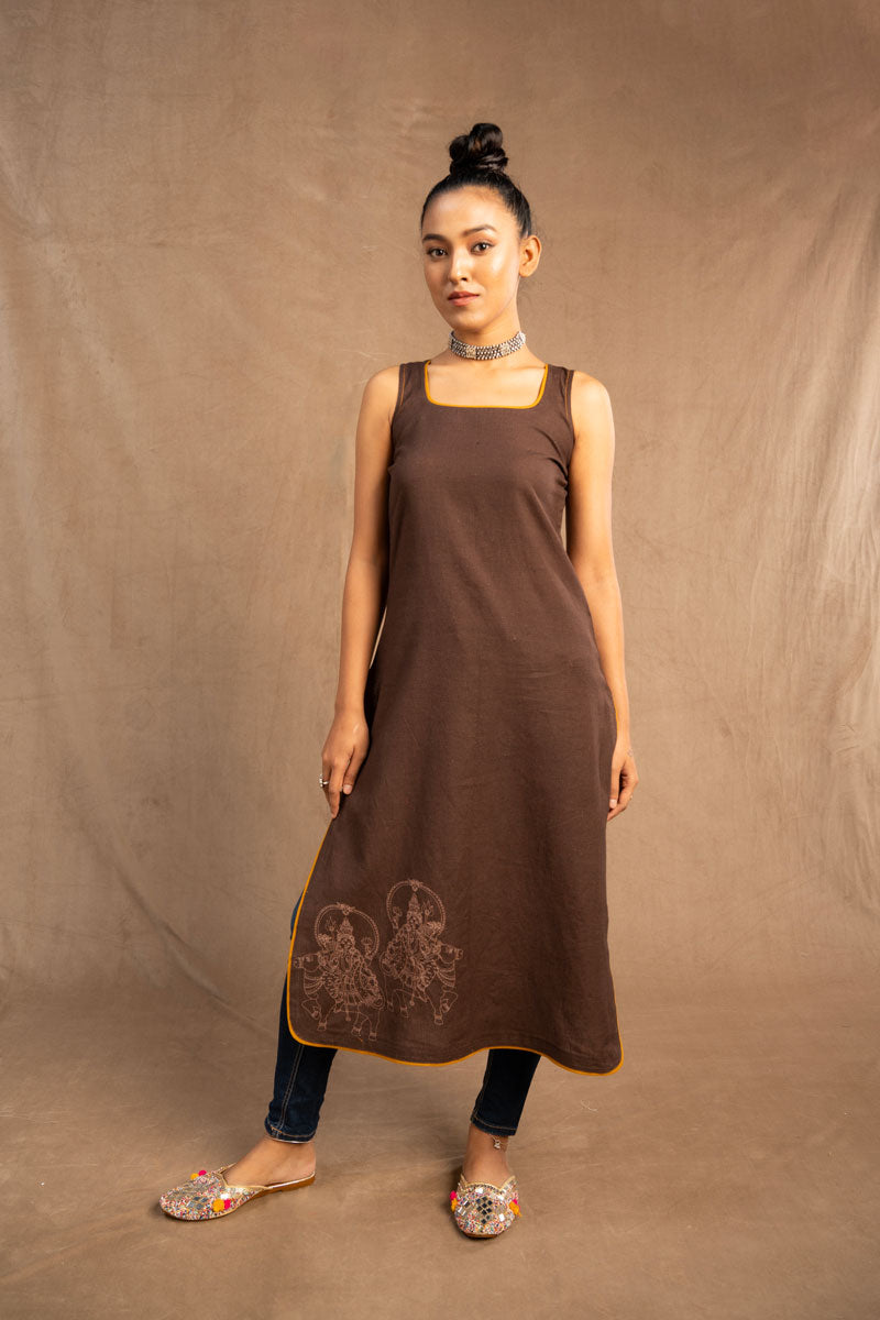 Ardhanarishwara kurti brown