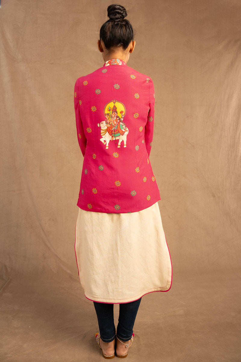 Kailasa  jacket + Kurti -pink (Set of 2)